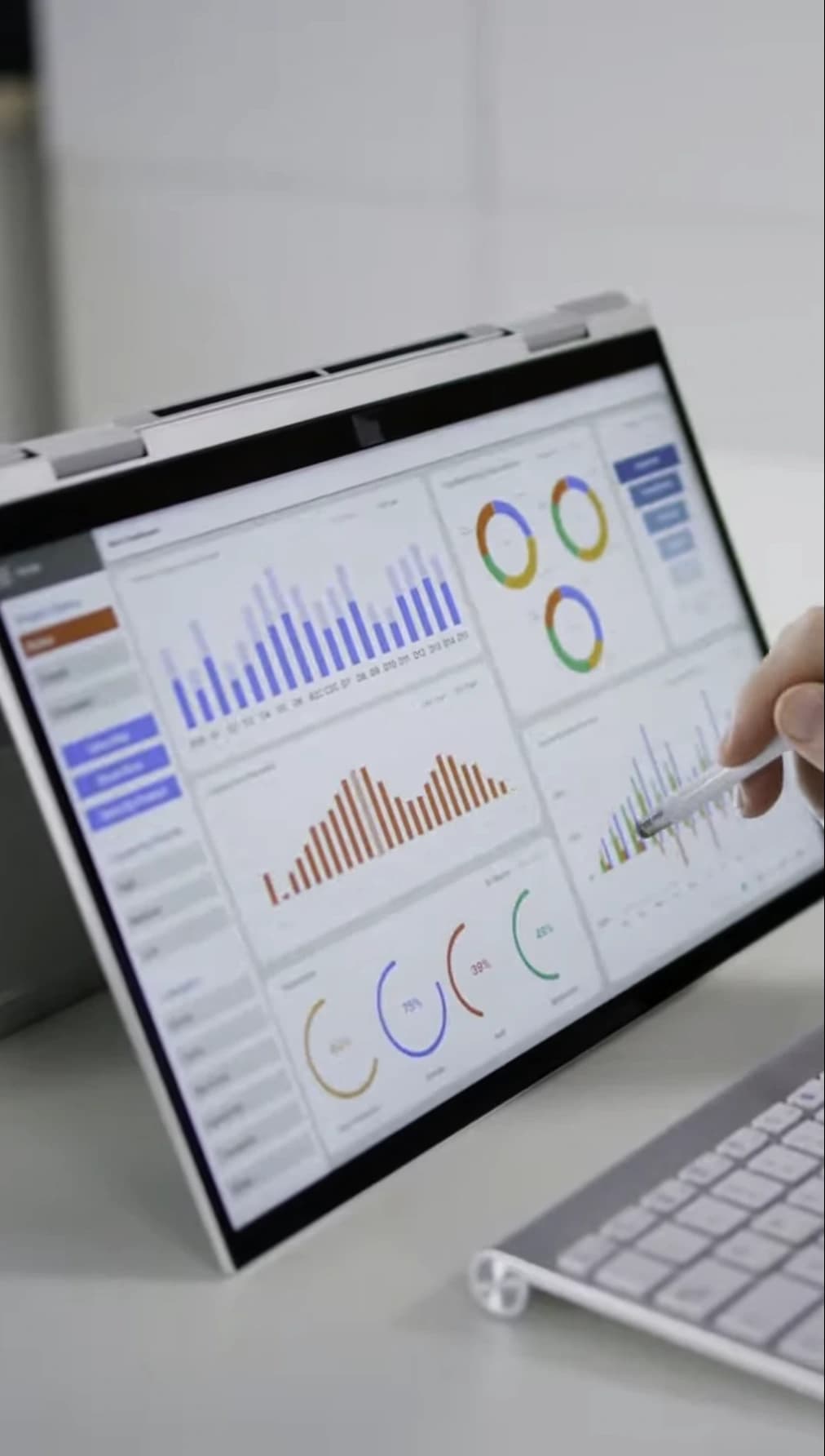 Analytics dashboards reviewed on a laptop, representing a website rebuild decision